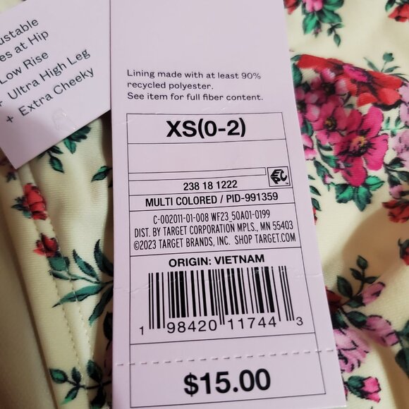 NWT Wild Fable Women's Floral Bikini Bottom Size XS (00) Multicolor Swimwear - Picture 8 of 12